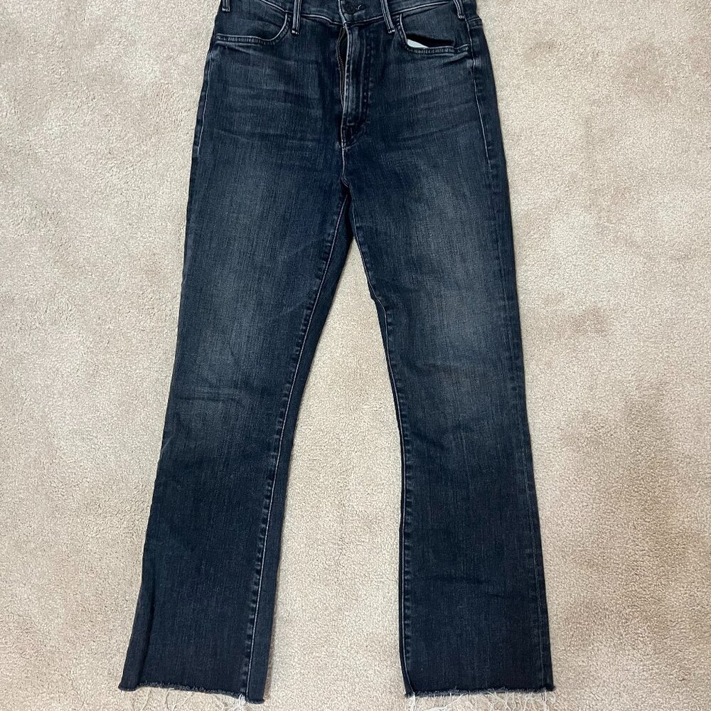 Mother The Hustle Ankle Fray Nightowl (dark gray) Women's Jeans Gently Used